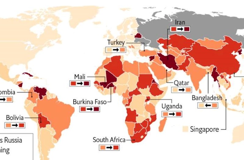 On which side are the countries of the world in the Russian-Ukrainian war?