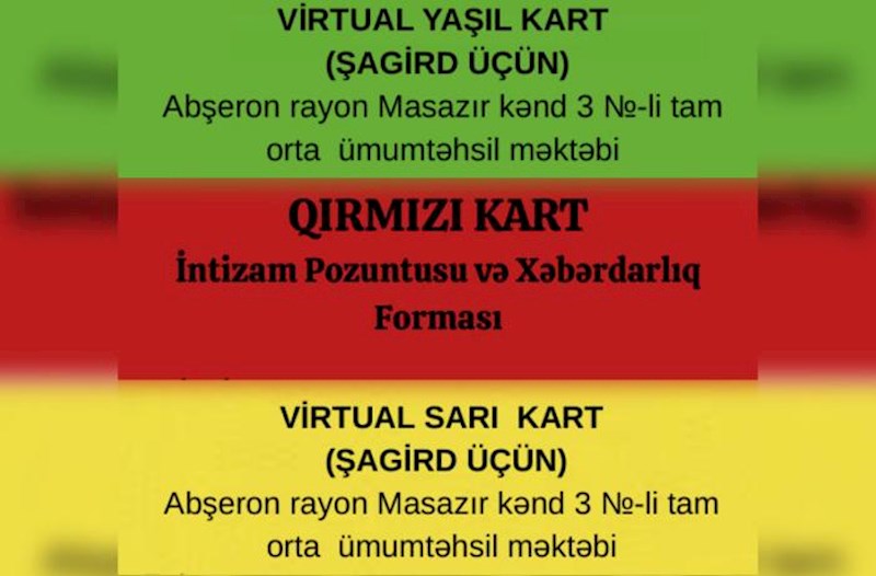 Şagirdlərə məktəbdə qırmızı kart verilir − Fotolar