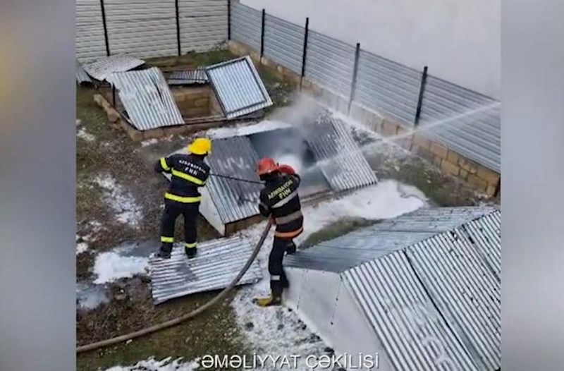 Şəmkirdə yanacaqdoldurma məntəqəsində yanğın oldu − Video 