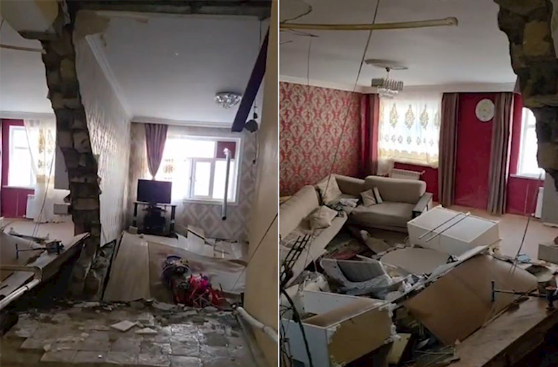 Goranboyda yaşayış binasında uçqun: Yaralılar var – Video