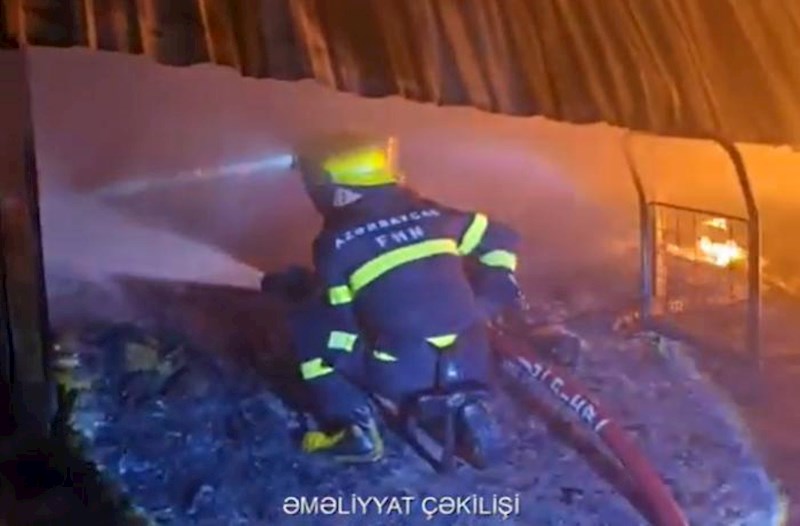 Maştağada obyekt yandı – Video