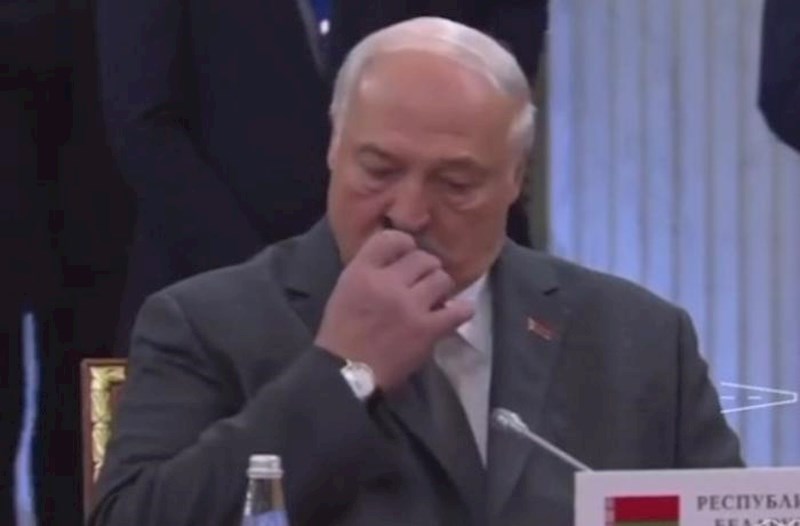 Putinin çıxışı zamanı bığlarını daradı − Video 