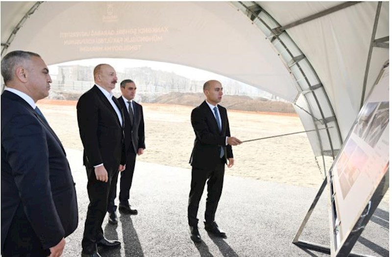 İlham Əliyev Qarabağ Universitetinin Mühəndislik fakültəsinin binasının təməlini qoydu