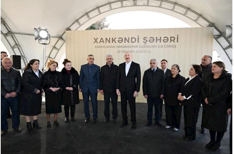 İlham Əliyev Kərkicahanda sakinlərlə görüşdü