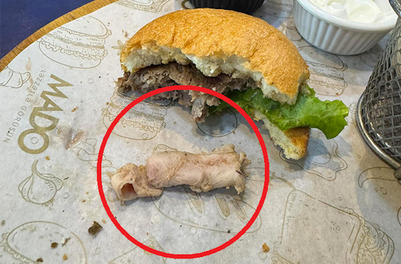 MADO-da verilən hamburgerdən görün nə çıxdı – Foto