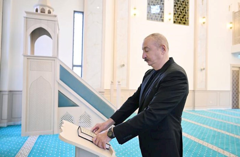 Hadrut qəsəbəsində inşa edilən məscidin açılışı olub – Fotolar