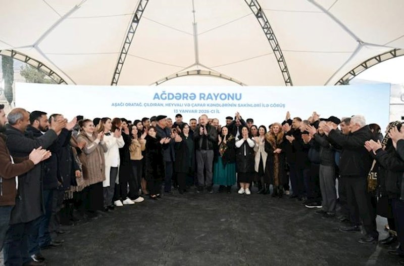 İlham Əliyev Ağdərədə sakinlərlə görüşdü − Fotolar