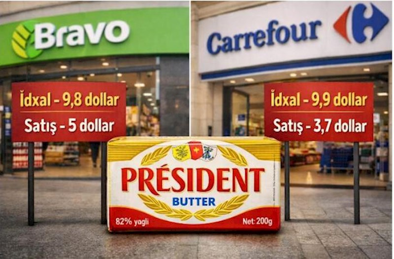 Azərbaycan və Gürcüstanın eyni qiymətə idxal etdiyi kərə yağı marketlərdə fərqli qiymətə satılır