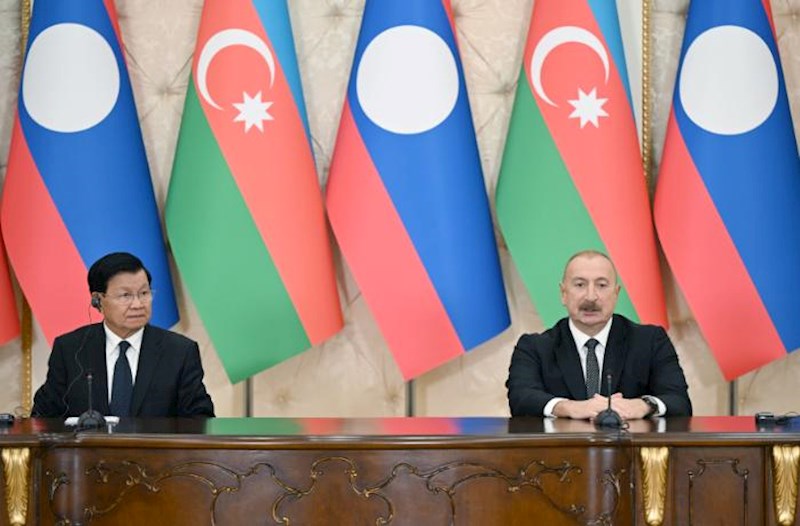 Prezidentlər mətbuata bəyanatlarla çıxış etdilər – Fotolar
