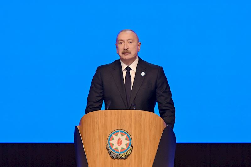 İlham Əliyev YAP-ın qurultayında çıxış edib
