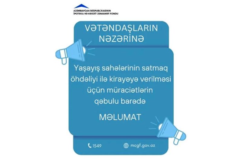 Kirayə mənzil mexanizmi üzrə müraciətlərin qəbulu müvəqqəti – Dayandırılır