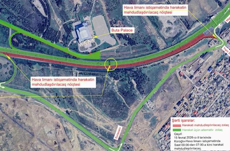 Aeroport yolundan istifadə edən sürücülərin nəzərinə! – Fotolar