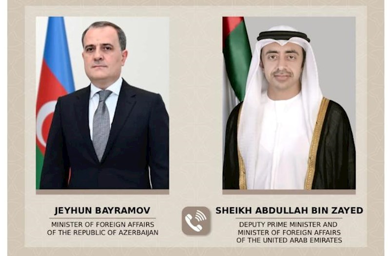 Ceyhun Bayramov Abdullah bin Zayed Əl Nəhyan ilə Yaxın Şərqdəki gərginliyi müzakirə edib