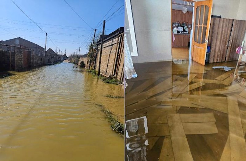 Maştağada 20 gündür yağış suları çəkilmir – Video