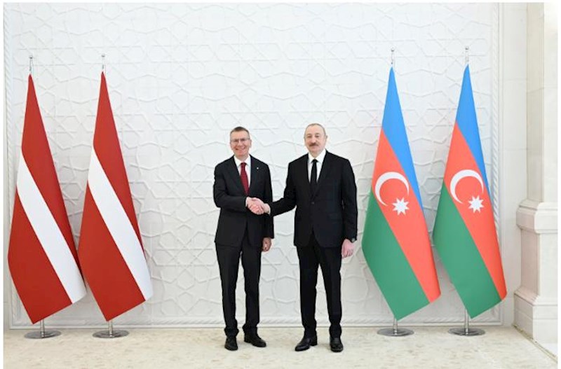 Azərbaycan və Latviya prezidentləri mətbuata bəyanatlarla çıxış etdilər