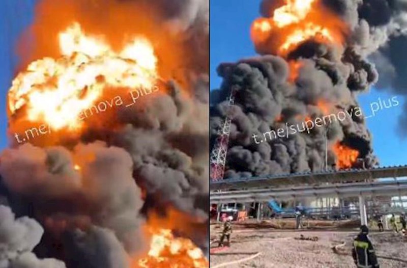 Rusiyada neft nasos stansiyasında yanğın baş verib – Video