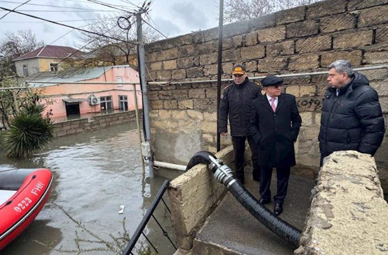 Kəmaləddin Heydərov Keşlədə su basan əraziyə getdi – Video