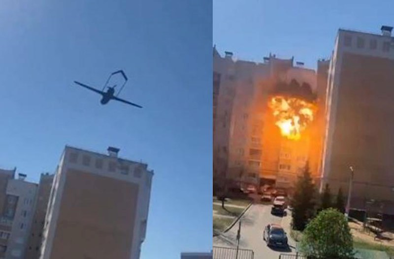 Ukrayna dronu Rusiyada yaşayış binasına dəydi – Video