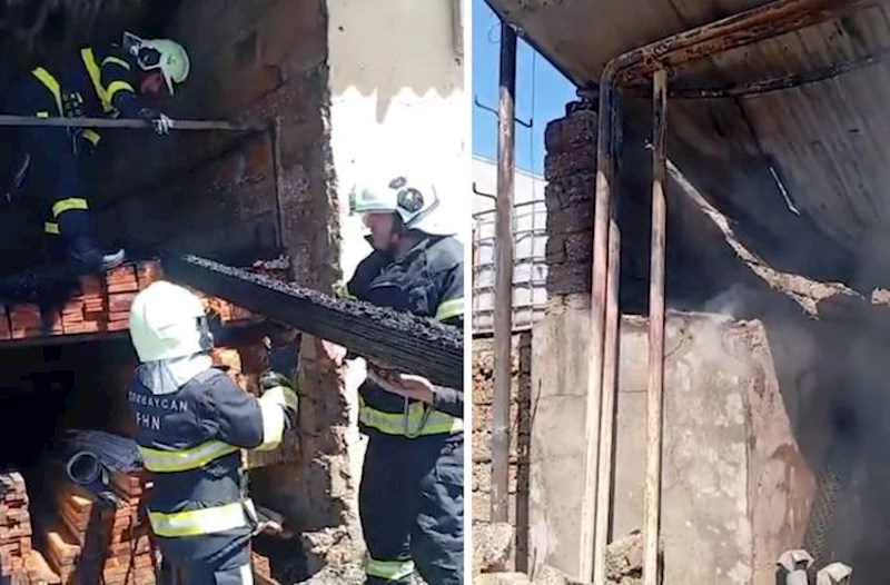 Binədə mağaza yandı – Video