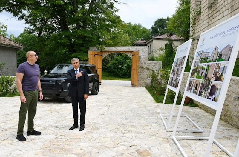 Prezident Şuşada “Yasəmən” hotelinin yeni korpusları ilə tanış oldu