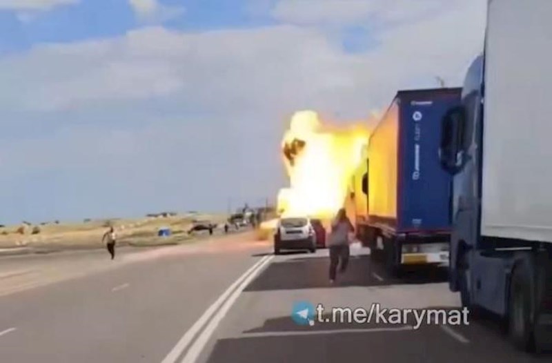 Krımda Rusiyanın hərbi logistikası belə vuruldu – Anbaan video