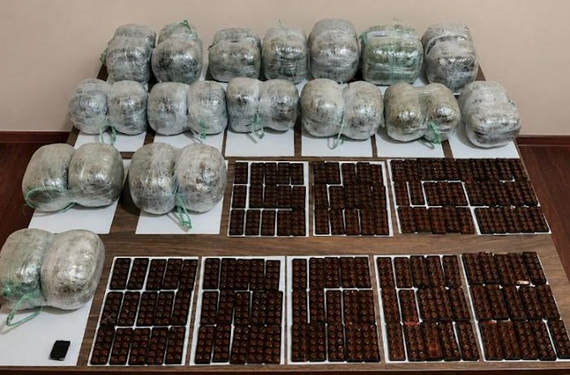 Sərhədçilər Horadizdə 35 kq narkotiki dövriyyədən çıxarıblar