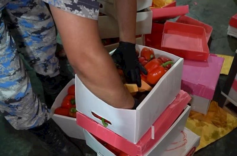 Astara gömrüyündə bibər yükünün içindən 25 kq narkotik çıxdı – Video