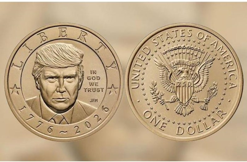 Trampın təsviri ilə 1 dollarlıqlar buraxıldı