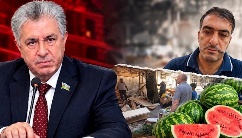 4 uşaq atası qarpız satıcısı ilə deputat arasında mübahisə – Satış yeri söküldü